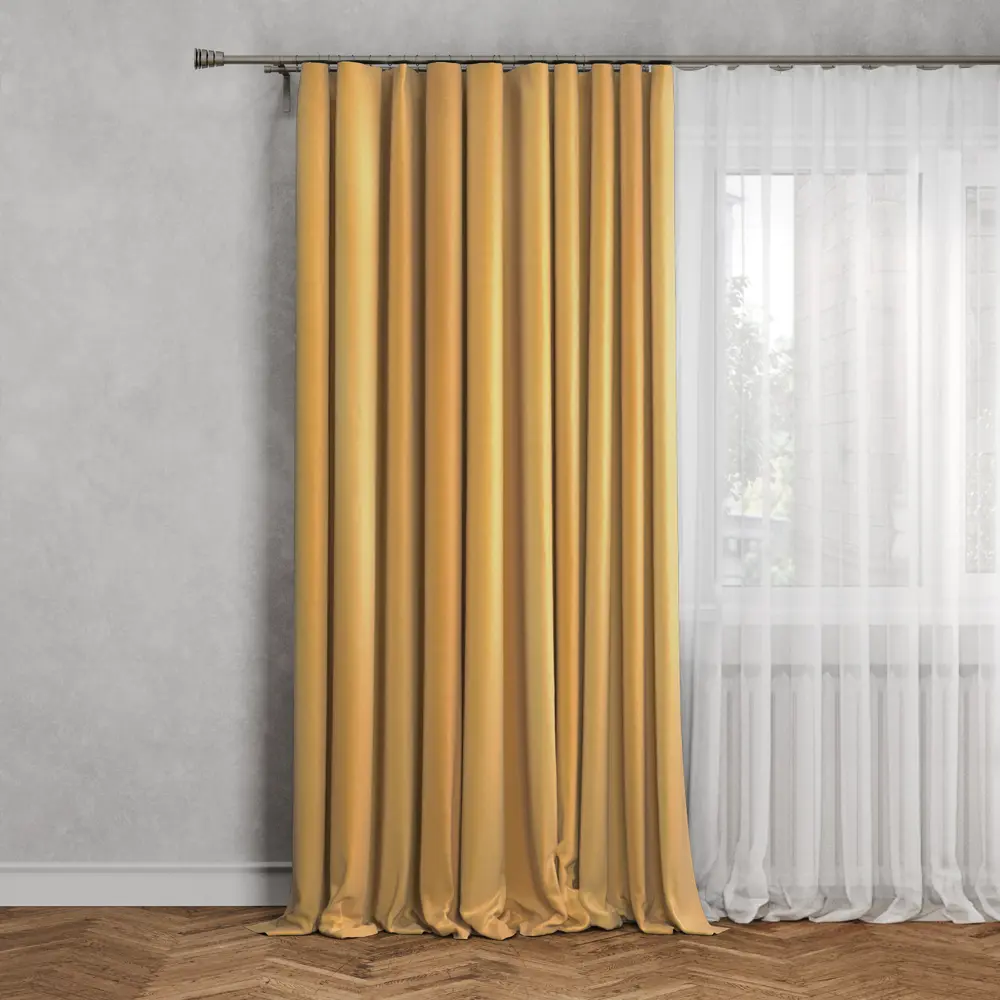 Santreyd Симона - затемняющая штора на ленте желтого цвета 200х280 см 88013991 STLM-1061132