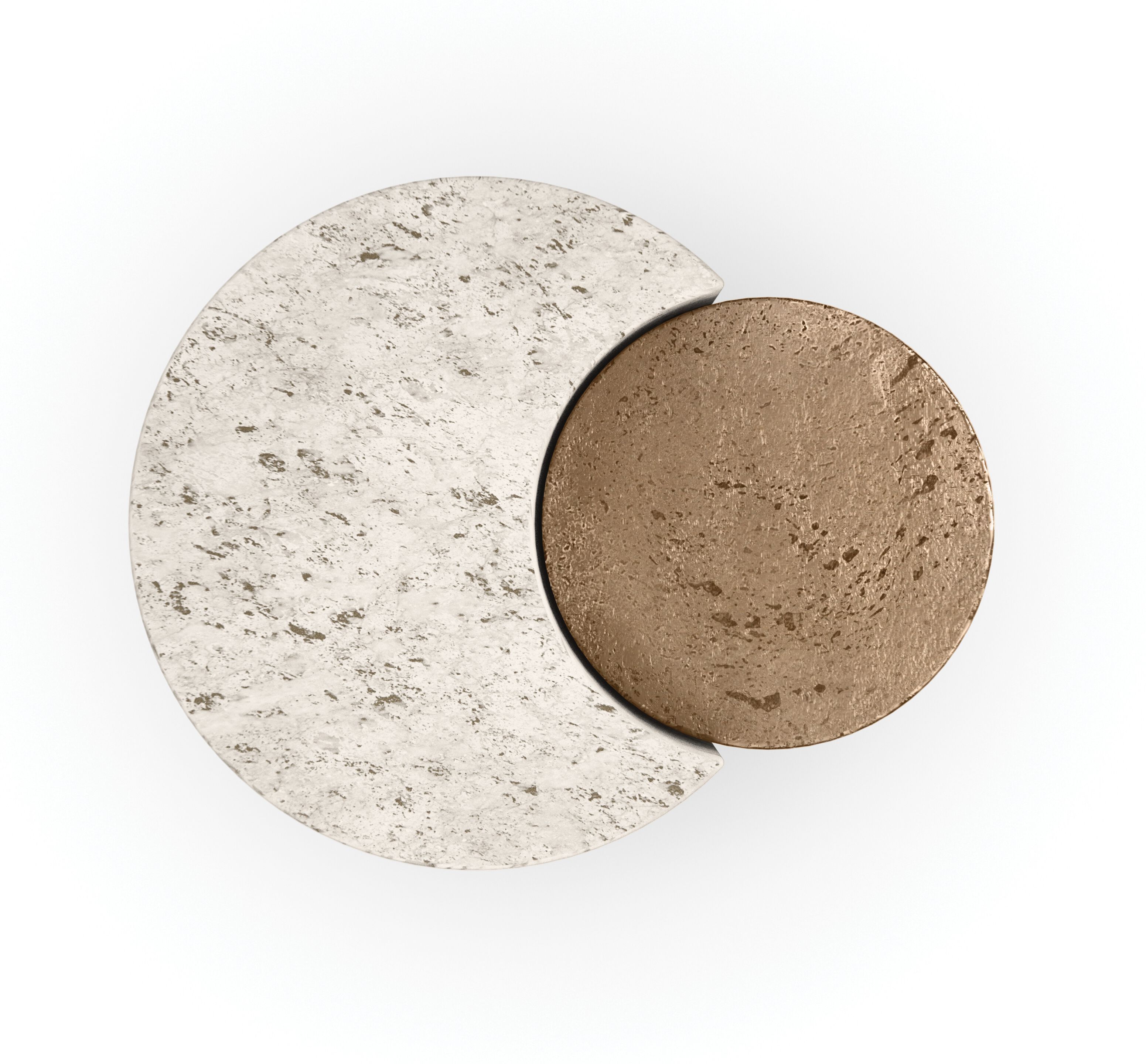 Высокий журнальный столик из травертина и смолы Caracole SUN AND MOON ARCH-00130318 - Вид №4