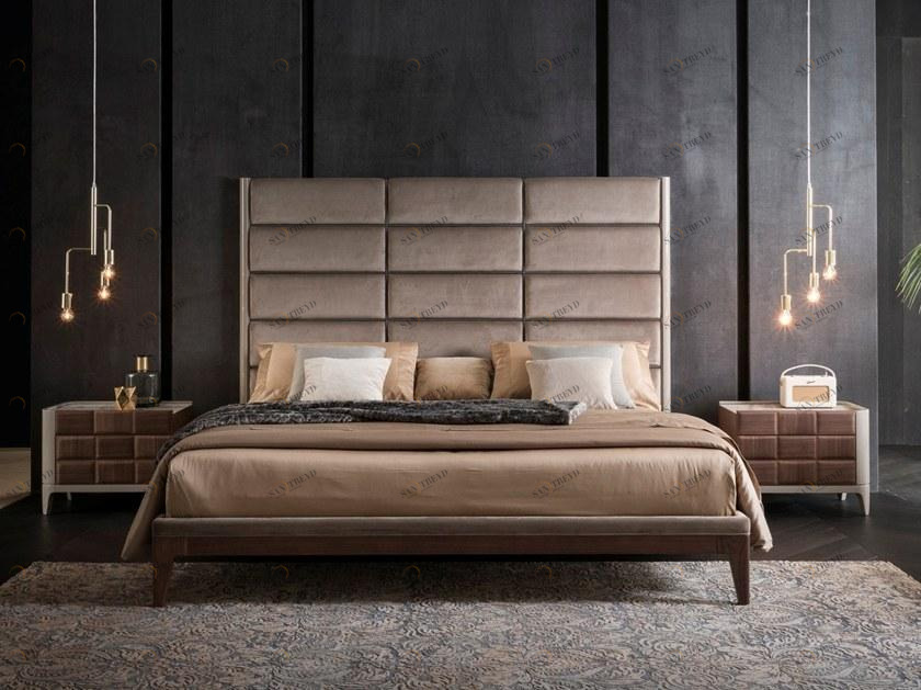 Dall'Agnese Двуспальная кровать из бархата с мягким изголовьем Dama sun-id-1439187