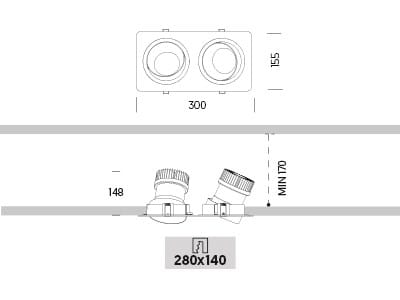 Несколько светодиодных утопленных прожекторов ONOK Lighting Ринго ARCH-00141330 - Вид №1