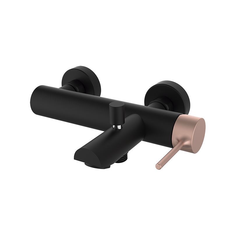 47224426 PREMIUM Черный смеситель ванна-душ Черно-Розовое GRB MIXERS 