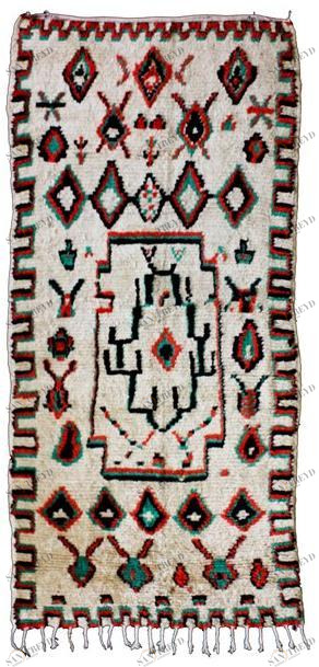 AFOLKI Прямоугольный шерстяной коврик с длинным ворсом и узором Azilal Taa601be