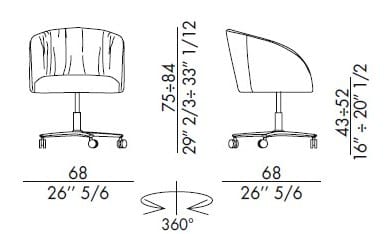 Кожаный поворотный стул с колесами EFORMA Вулкан ARCH-00088482 - Вид №2