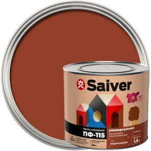 Эмаль ПФ-115 Saiver Lux глянцевая цвет коричневый 1.8 кг 83402372 STLM-2177896