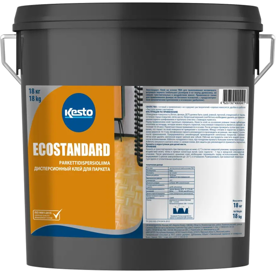 91390618 Клей монтажный Kesto ecostandart дисперсионный для паркета 18 кг STLM-0890918