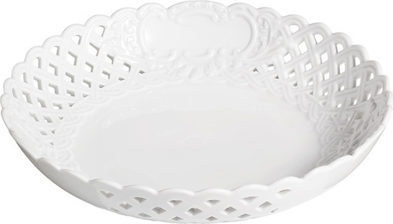 1051264 Meissen Блюдо ажурное круглое 21см "Новый марсель, белый рельеф" Фарфор 