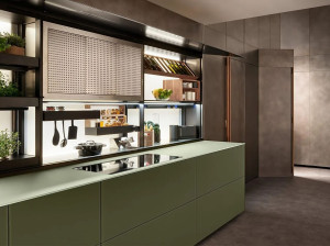 Встроенная стеклянная кухня