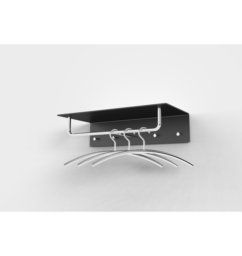 FROST Вешалка для верхней одежды UNU 600 » черная / полированная Алюминий / нержавеющая сталь Черный / полированный U4003-B  - Вид №1