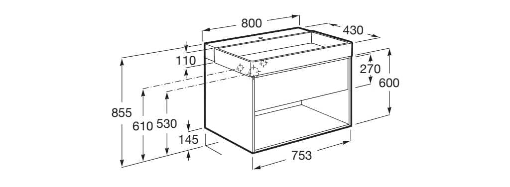 Деревянный подвесной умывальник с ящиками Roca ARCH-00062872 - Вид №27