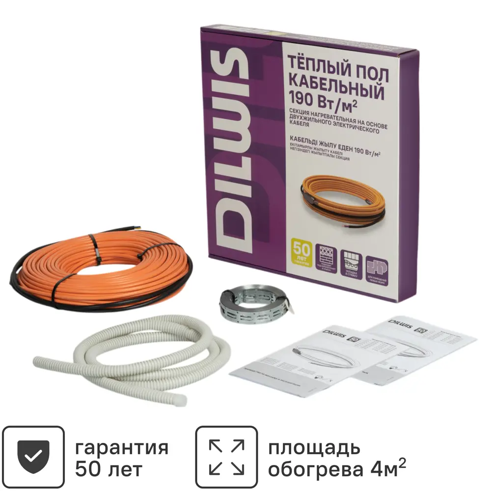 Нагревательный кабель для теплого пола DILWIS 4 м2 760 Вт STLM-2051510