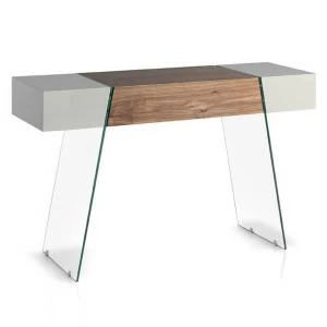 Консоль деревянная, дуб со стеклянными ножками HC-ST-001 от Angel Cerda ANGEL CERDA  147047 Белый;коричневый