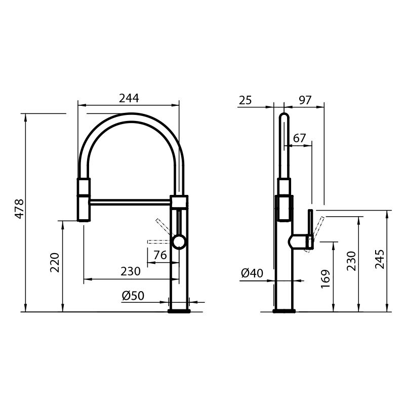 8424100 Смеситель Tap Skin 8424 100 Fosterspa  - Вид №1