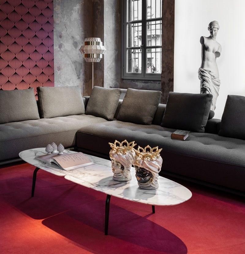 Zanotta Низкий мраморный журнальный столик  681  - Вид №5