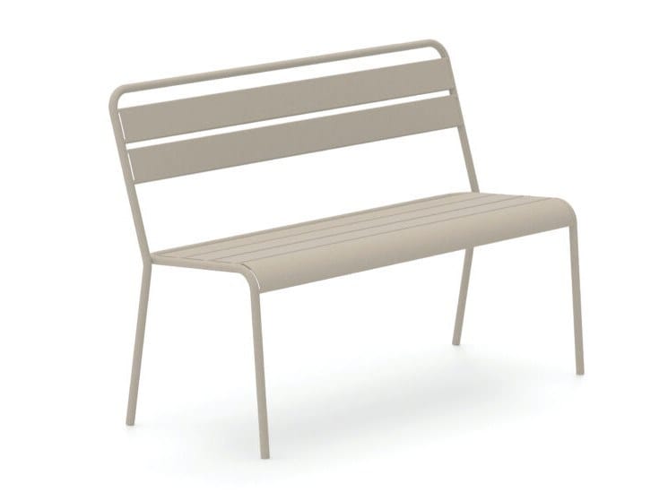 Металлическая штабелируемая садовая скамейка со спинкой Vermobil ARCH-00126375 - Вид №1