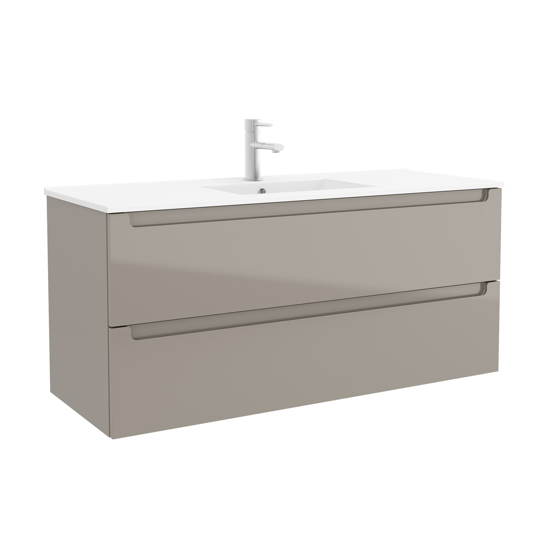 26686 SALGAR Мебель под умывальник MONTERREY 1200 2 металлических ящика GLOSS TAUPE 1197 x 540 x 450 мм Глянцево-серо-коричневый  - Вид №1