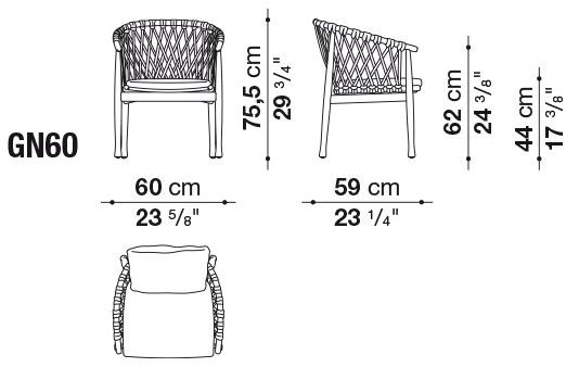 B&B Italia Outdoor Садовый стул с подлокотниками Ginestra sun-id-1408014 - Вид №3