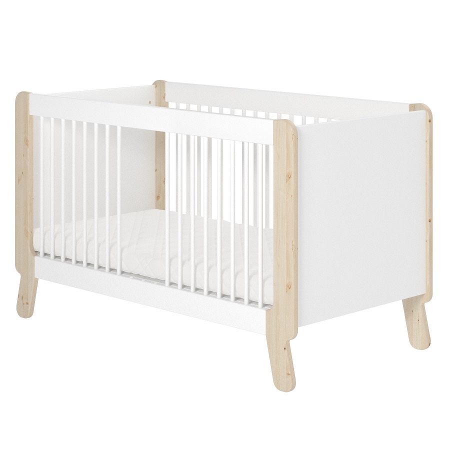 Кроватка детская Flexa Näst, белая с лакированными ножками 800180280 - Вид №1