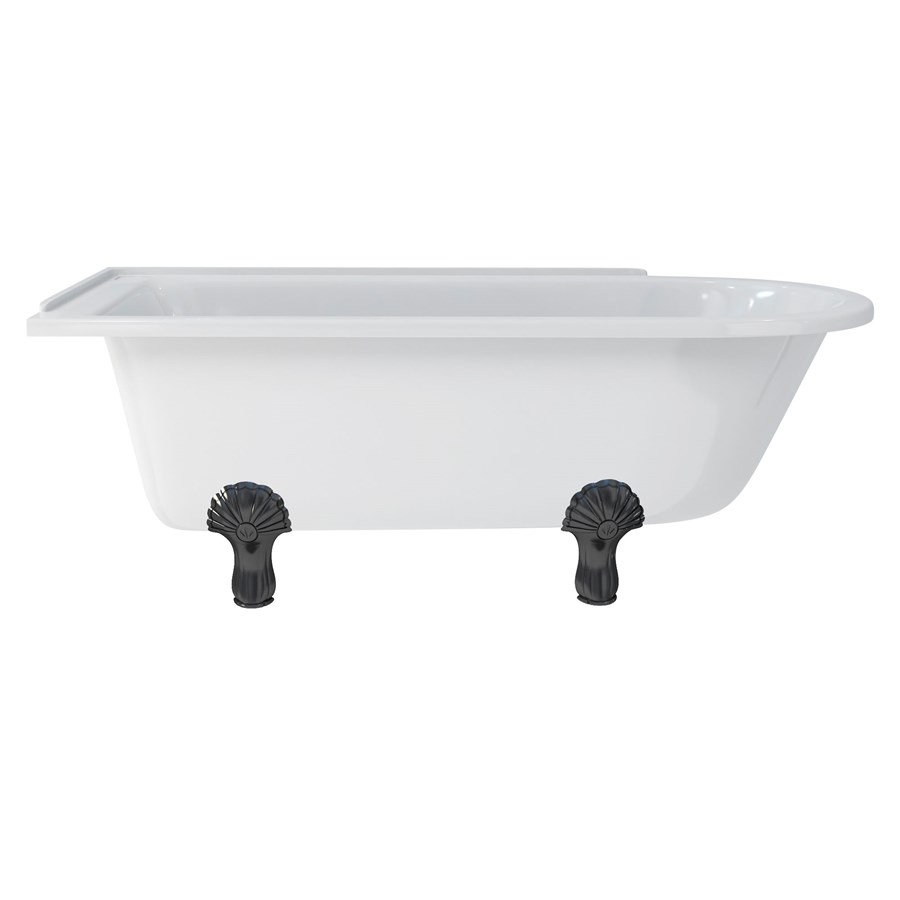 Burlington Hampton 170см душевая ванна с роскошными ножками для левой руки Левая рука с ножками Luxury Arc в белом цвете E13 L2W  - Вид №6