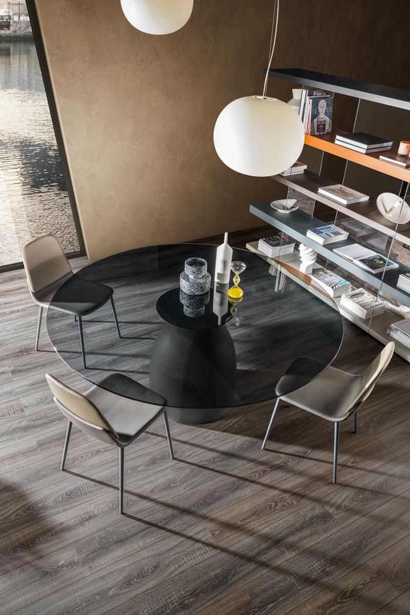 Lago Круглый стол с бетонным основанием и столешницей из xglass sun-id-1481559 - Вид №3