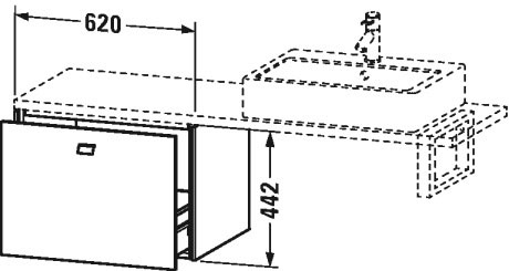 BR512304949 Brioso Шкафчик для компактной консоли Графит матовый, декор Duravit - Вид №1