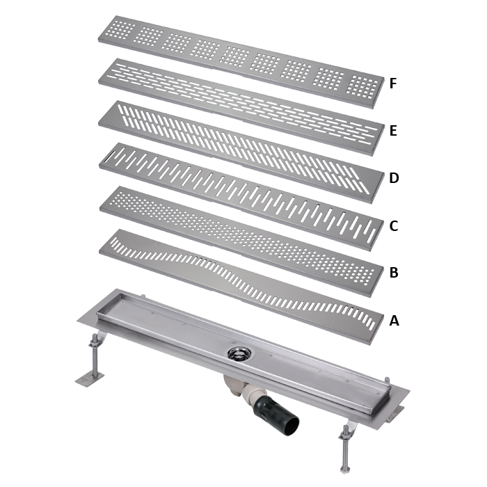 69031 Нержавеющий водоотводящий желоб, длина 750 мм SANELA 