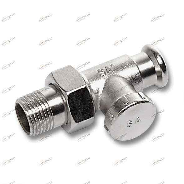 315APV1512 SANHA 15APV терморегулятор прямой, PN10, ВПр-Нр, никелированная латунь 15x1/2 мм 