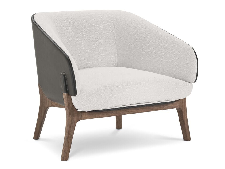 Кресло с подлокотниками из ткани и кожи i 4 Mariani Savile Row ARCH-00075627