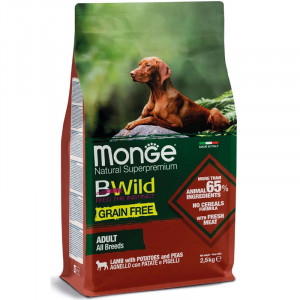 ПР0051921 Корм для собак BWild Grain Free беззерновой мясо ягненка с картофелем и горохом сух. 2,5кг Monge