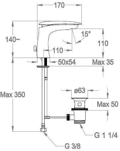 Fir Italia Смеситель для умывальника, однорычажный Synergy cover 94 9411201 - Вид №3