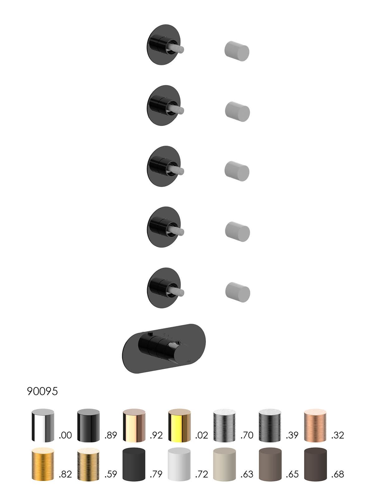 Термостатический смеситель для душа с 6 отверстиями Rubinetterie Frattini отдельная эстетика ARCH-00103351 - Вид №9