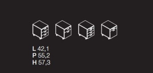 Офисный комод с колесами с замком
