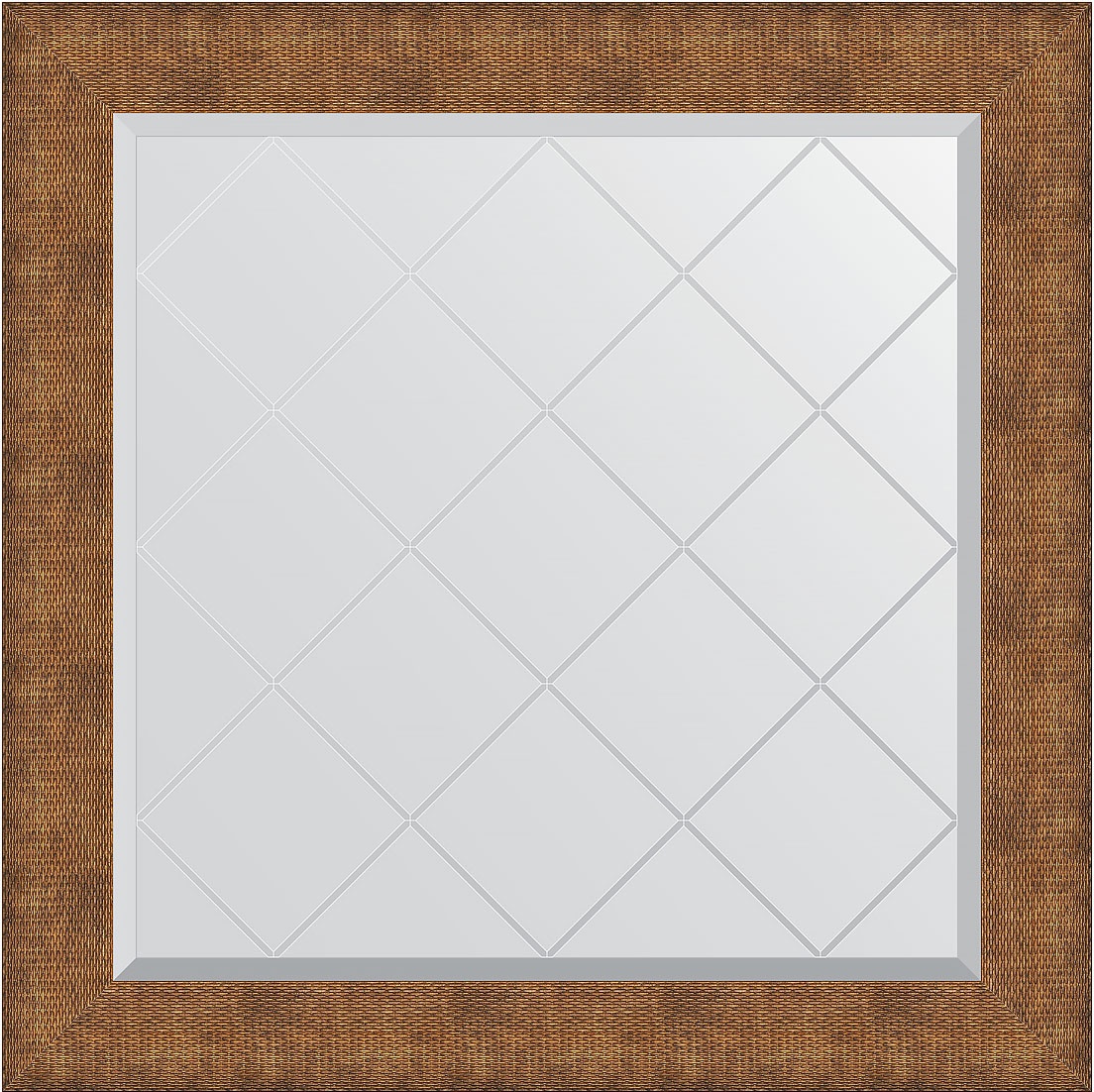 BY 4560 Зеркало с гравировкой в багетной раме - медная кольчуга 88 mm EVOFORM Exclusive-G