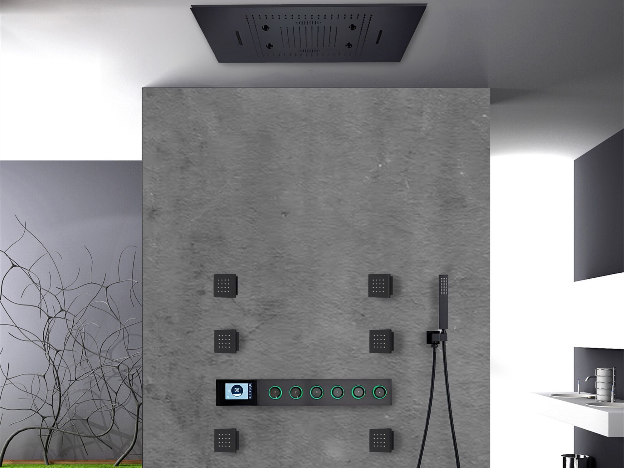 Светодиодный термостатический встраиваемый набор для душа Fontana Showers YECLA ARCH-00147813