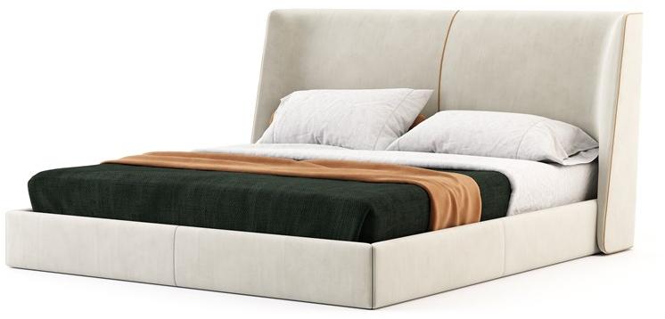 Domkapa Двуспальная кровать с обивкой из бархата  Dka39  - Вид №1