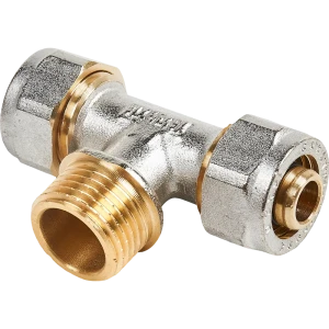 Тройник комбинированный Aquasfera 16x1/2"x16 мм НР никелированная латунь 027-8773