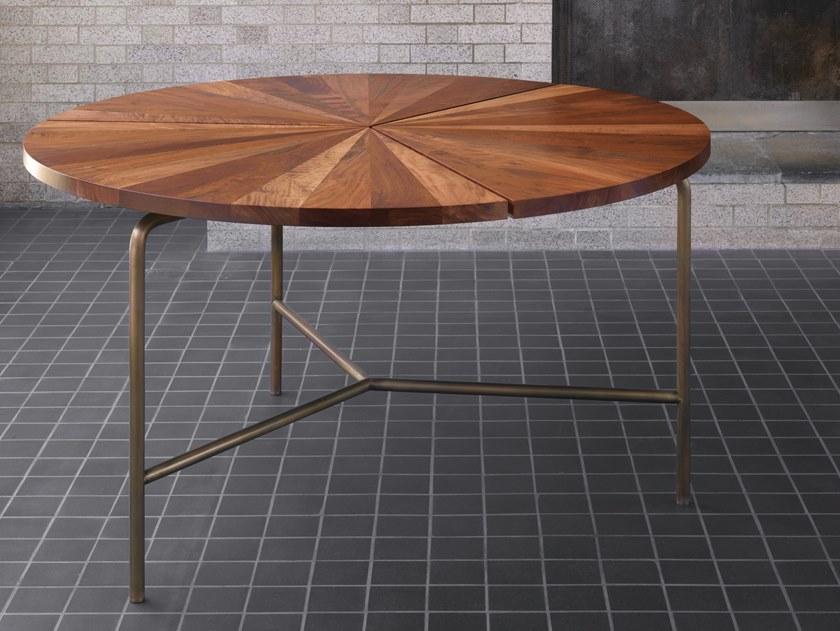 BassamFellows Круглый стол из нержавеющей стали и дерева Circular Cb-35 - Вид №1