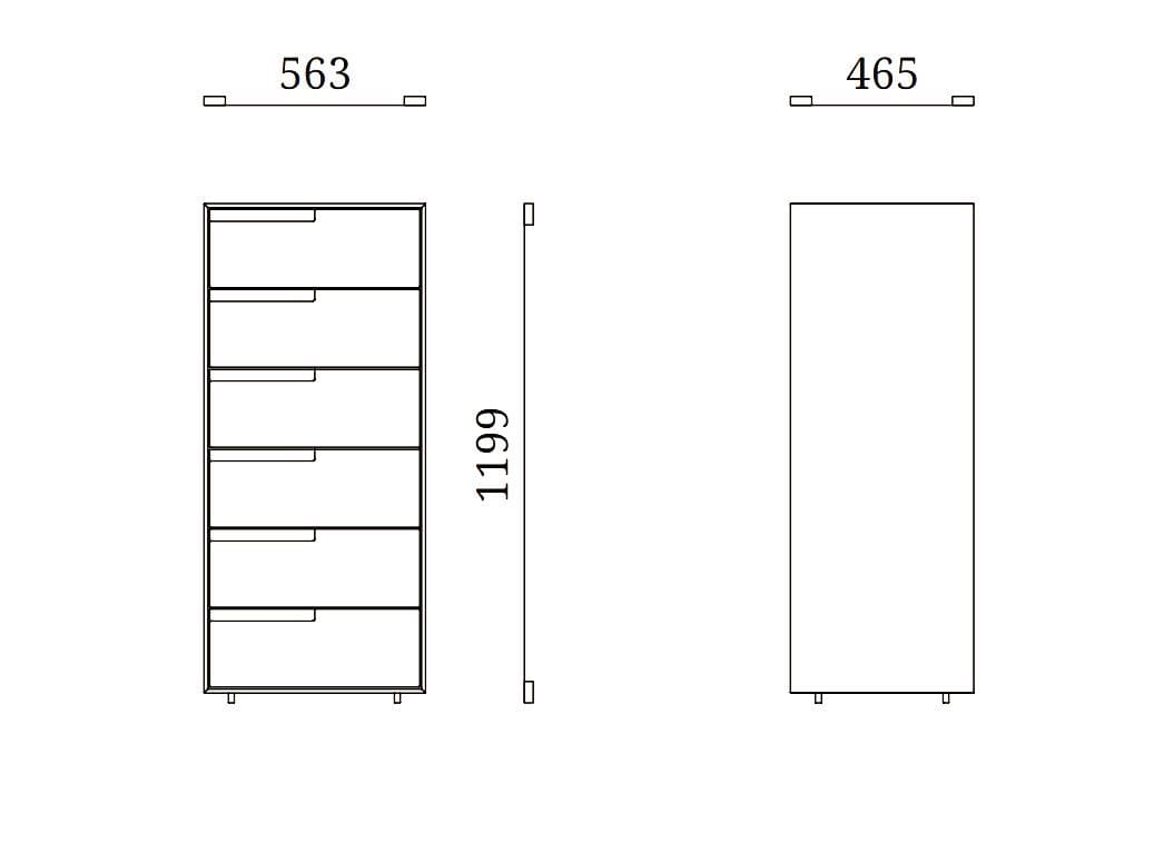 Деревянный комод со встроенными ручками Febal Casa Damien ARCH-00088056 - Вид №5