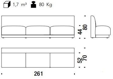 Moroso 3-х местный тканевый диван Sushi edition sun-id-1394720 - Вид №1