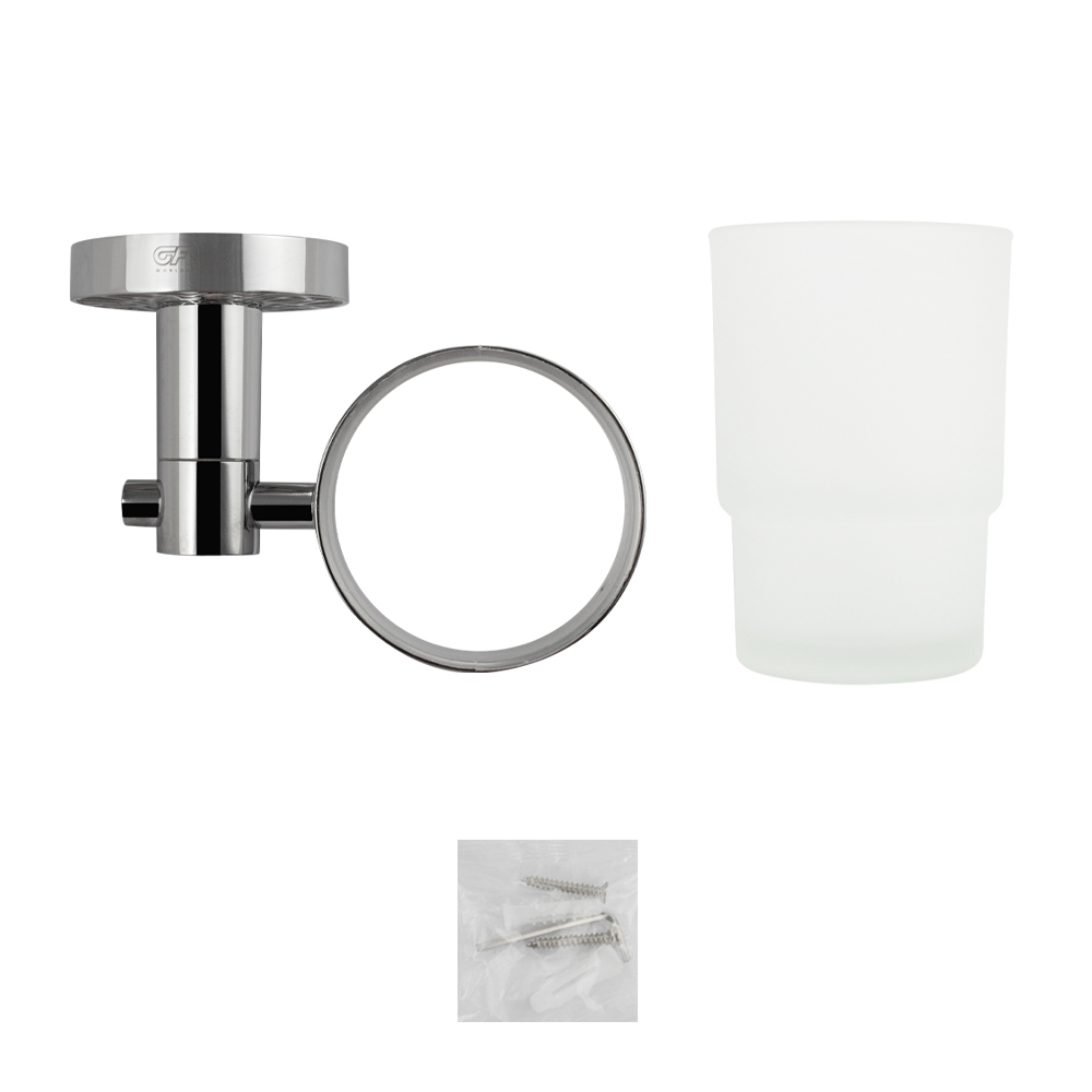 GFmark - Стакан стеклянный с креплением к стене, с БЕЛОЙ МОЗАИКОЙ, код: 3206  - Вид №3