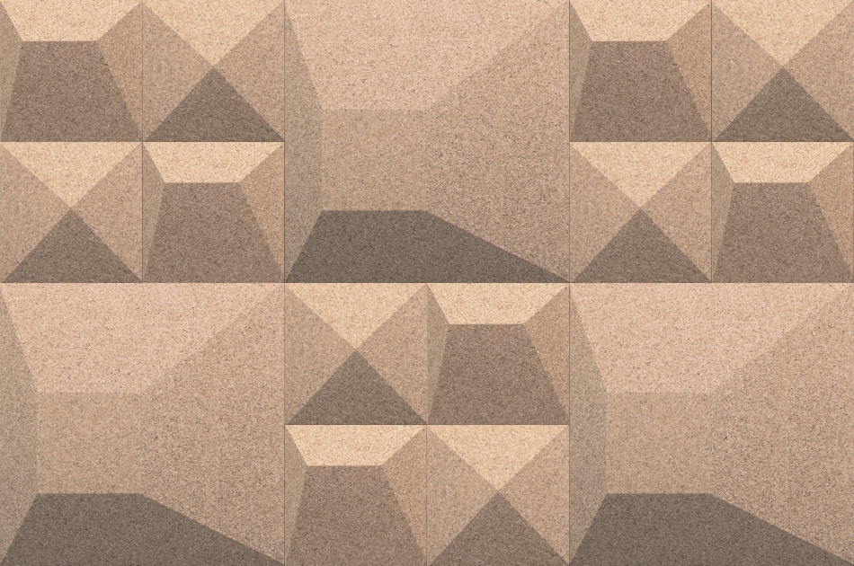 310 112 011 Пробковая 3D-плитка для стен Pyramid Pearl GRANORTE 3DForms - Вид №1