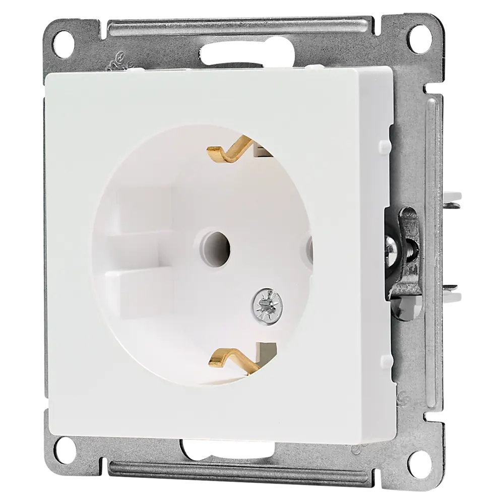 Розетка встраиваемая Systeme Electric AtlasDesign с заземлением цвет жемчужный STLM-2017069 - Вид №1