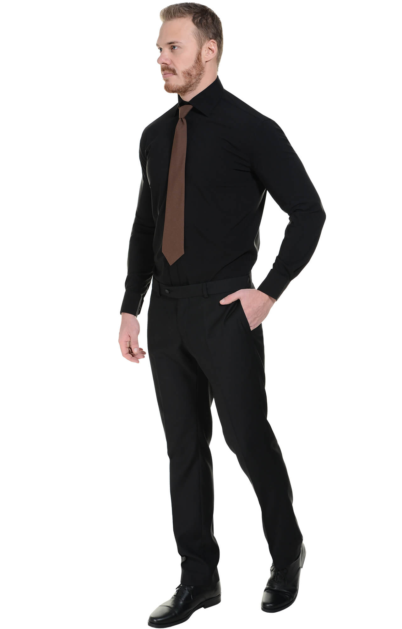 60319 Галстук на резинке темно-коричневый  Офисная одежда  размер Спецодежда  - Вид №2