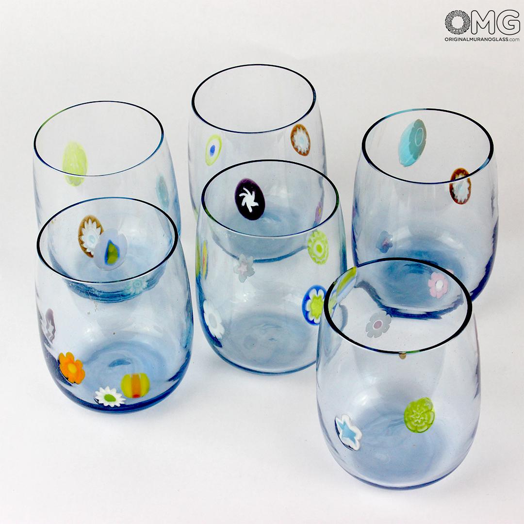 2936 ORIGINALMURANOGLASS Набор из 6 стаканов - Хрусталь миллефиори - Original Murano Glass OMG 7 см  - Вид №1