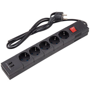 90398088 Сетевой фильтр с заземлением 32591 8 5 розеток 1.5 м STLM-0214330 DUWI