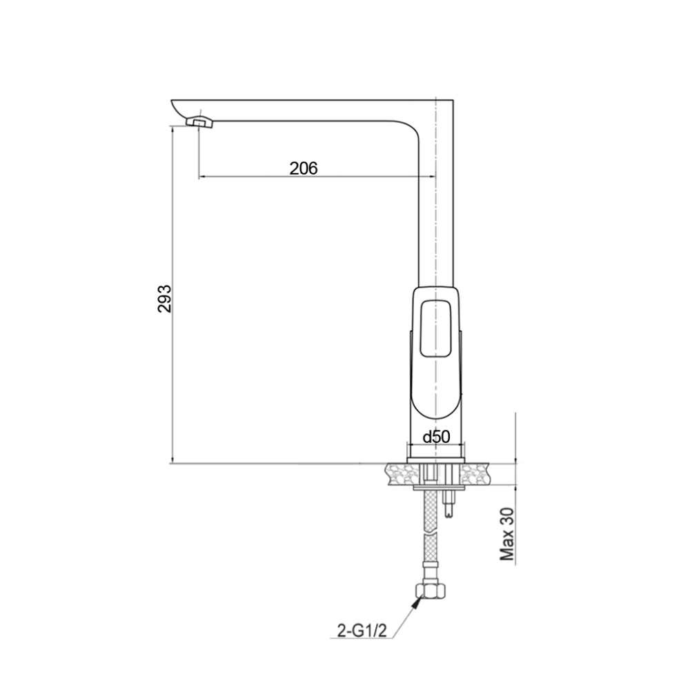 R2104 Смеситель для кухни Osdorf однорычажный, боковой Raiber  - Вид №1