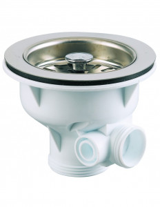 408000 000 00  Ситечко для мойки, Д. 90 мм, зажим 0/25 мм, специальная толстая мойка, нержавеющая сталь Valentin Сталь