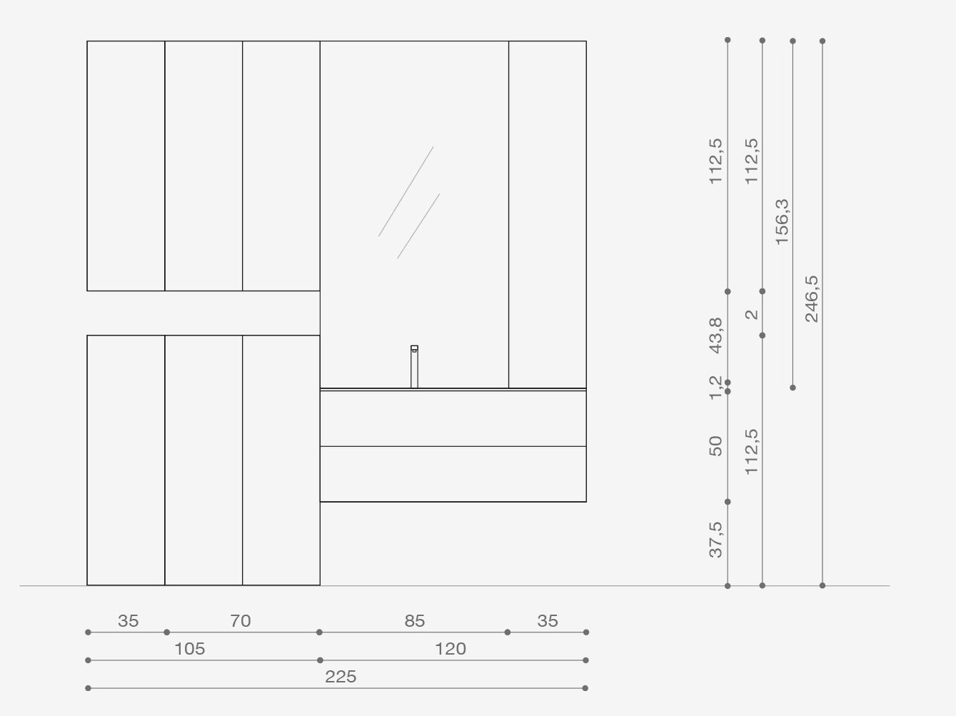Шкаф для умывальника со встроенной раковиной ARCOM Rail ARCH-00070175 - Вид №2