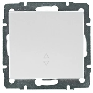 Выключатель проходной встраиваемый Lezard Rain 1 клавиша, цвет жемчужно-белый