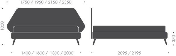 Heavens Двуспальная кровать с тканевым основанием и деревянным изголовьем Teo sun-id-1359998 - Вид №4