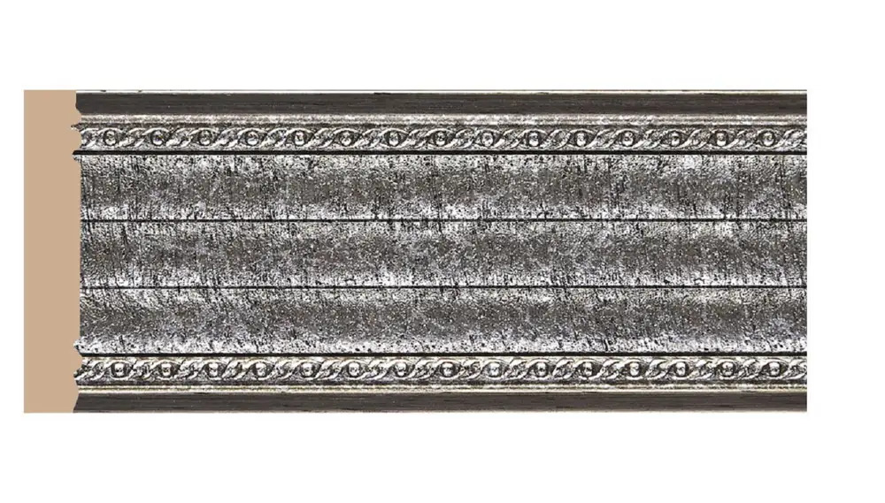91005320 Молдинг Decomaster 150-44 на стену и потолок, полистирол, цвет серый, 80x12x2000 мм STLM-0815006